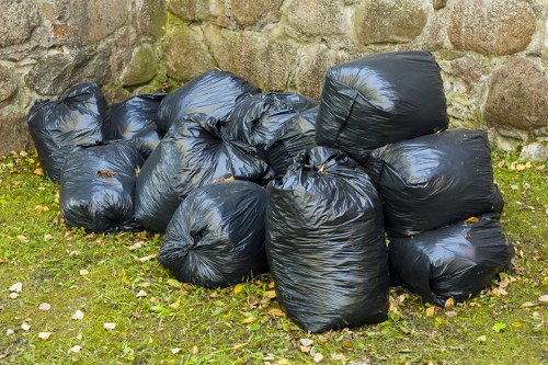 Commercial waste being sorted for recycling in South East London